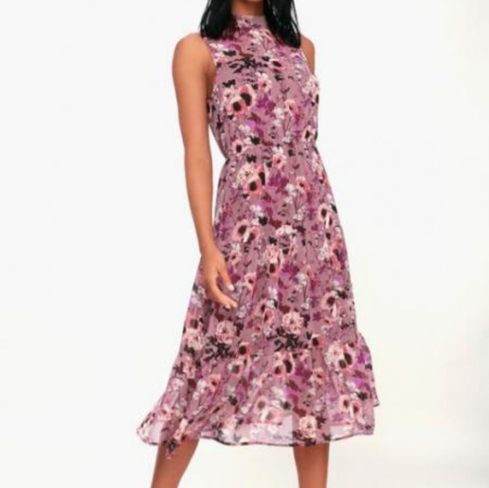 Lulus floral midi dress size xs
